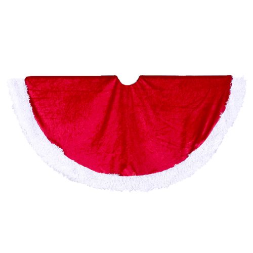 Kurt Adler 45-Inch Red Velvet Tree skirt with White Fur Trim