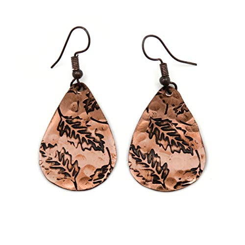 ANJU JEWELRY Engraved Metal Collection Earrings - Pine Leaves