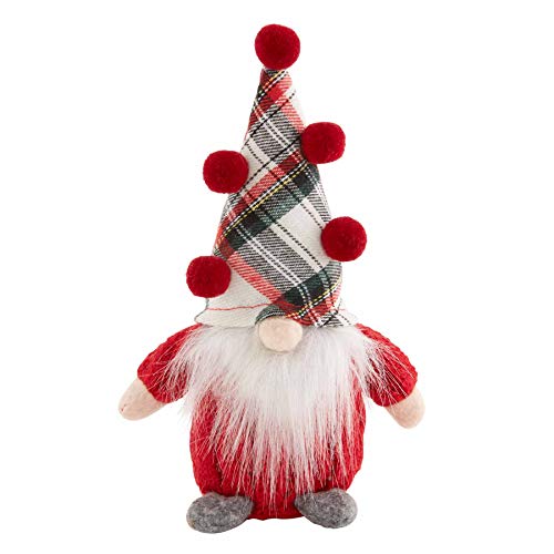 Mud Pie Small Christmas Gnome Sitters, Pom Hat, 6-inch, Red