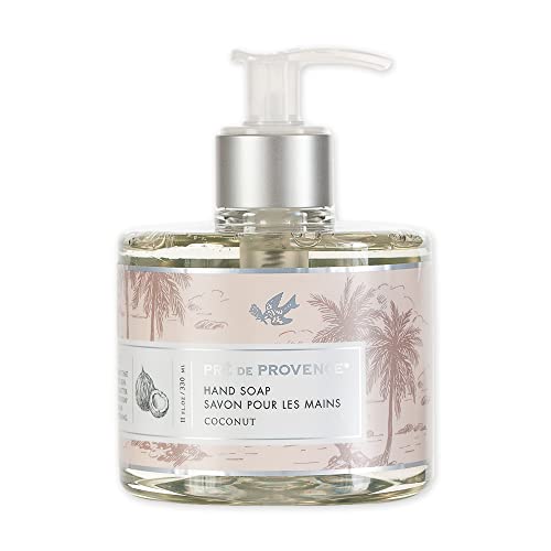 European Soaps Pre de Provence Collection Liquid Hand Soap, Sooths & Softens while Cleansing, Enriched with Shea Butter, Vitamin E & Glycerin, Soft & Soothing, 11 fl oz, Coconut