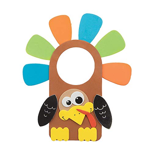 Fun Express Turkey Door Knob Craft Kit - 12 - Crafts for Kids and Fun Home Activities