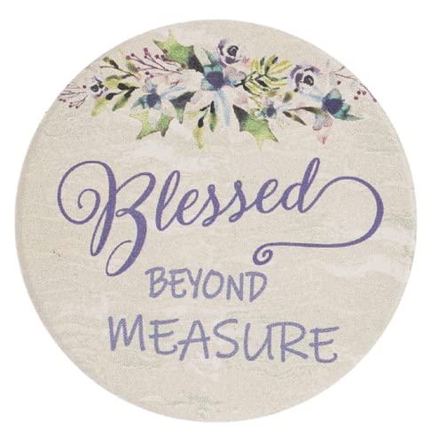 Ganz Blessed Beyond Measure Car Coaster, 3-inch Diameter, Dolomite