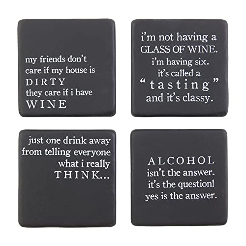 Mud Pie Tasting Funny Wine Coasters,4" x 4"