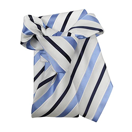 GoTie Navy Blue White Ties - Stain and Wrinkle Resistant Tie Fabric - Pretied Adjustable Ties for Men - Fits Short or Tall Men - Ties Ready to Wear in Seconds - Handmade Navy Men's Neckties - (Blue)