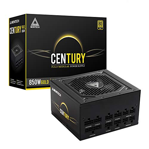 MONTECH Century 850 Watt 80 Plus Gold Certified Fully Modular Power Supply, Compact ATX Size, FDB Premium Fan, Full Japanese Capacitors, High-Performance Compoents