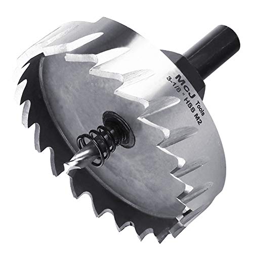 McJ Tools 3-1/8 Inch HSS M2 Drill Bit Hole Saw for Metal, Steel, Iron, Alloy, Ideal for Electricians, Plumbers, DIYs, Metal Professionals