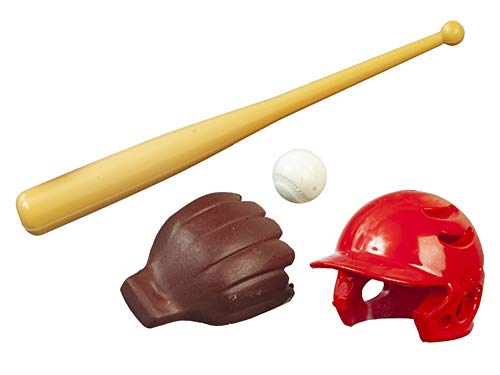 Aztec Imports Melody Jane Dollhouse American Baseball Helmet Bat Glove & Ball Games Sport Accessory