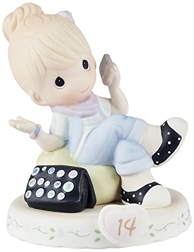 Precious Moments 162013  Growing In Grace, Age 14, Bisque Porcelain Figurine, Blonde Girl