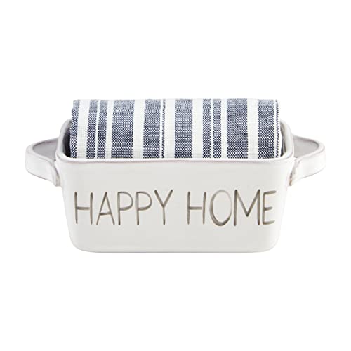 Mud Pie Happy Home Mini Baker And Towel Set, 6.5-inch