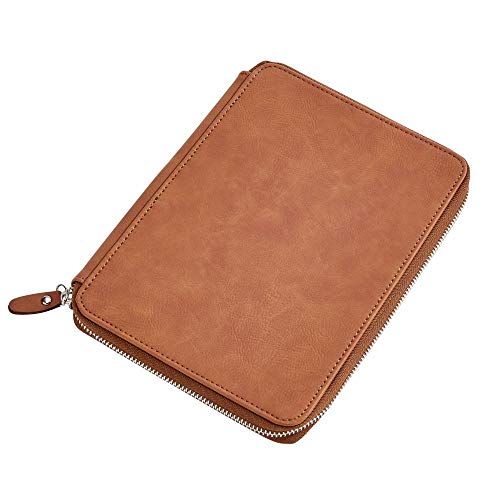 Creative Gifts CGI Leatherette Zippered Notebook Case Caramel