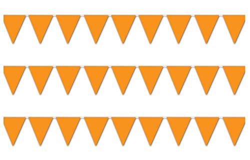Beistle Pennant Banners 3 Piece, 11" x 12', Orange