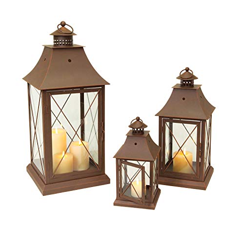 Melrose 45274 Pillar Candle Lantern, Set of 3