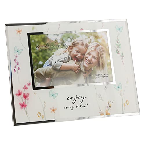 Pavilion - Enjoy Every Moment - Mirror Glass Photo Frame - Holds 6 x 4-Inches Photo, Inspirational Picture Frame, Friend Encouragement Gift, 1 Count, 9.25 x 7.25 -Inches Overall in Size
