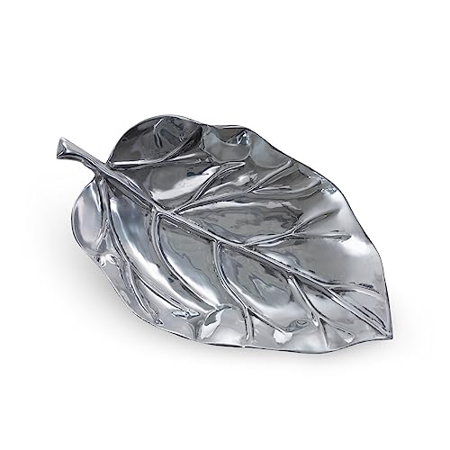 Park Hill Collection Coastal Cottage Catalpa Leaf Pewter Tray