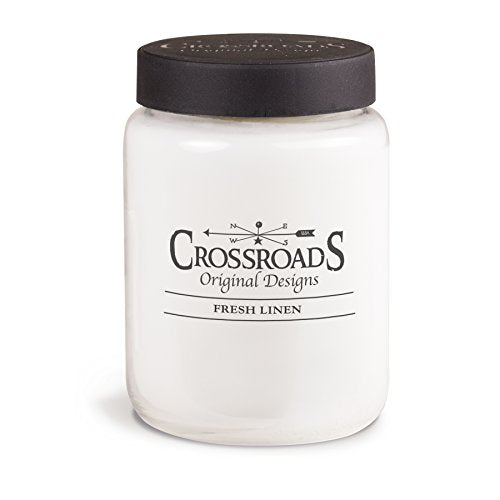 Crossroads Fresh Linen Scented 2-Wick Candle, 26 Ounce