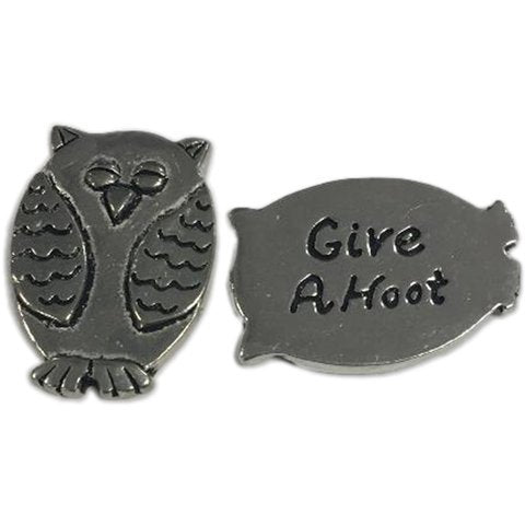 Basic Spirit Owl Shape - Give A Hoot : Pocket Token or Lucky Novelty Coin, One Inch, Handcrafted Lead-Free Pewter