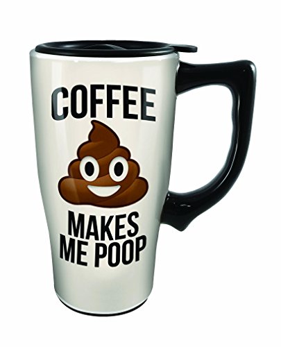 Spoontiques Coffee Makes Me Poop Travel Mug, White