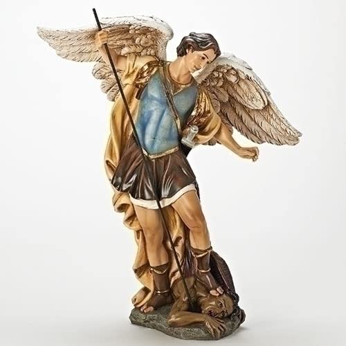 Roman Winged Saint Michael 19 inch Resin Stone Inspirational Figurine Statue