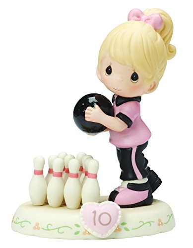 Precious Moments,  Growing In Grace, Age 10, Bisque Porcelain Figurine, Blonde Girl, 154037