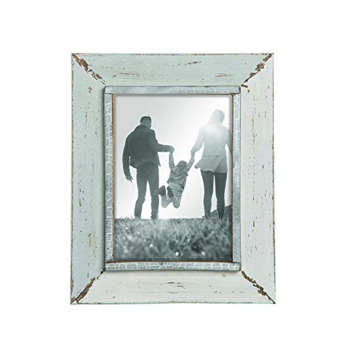 Foreside Home and Garden Cream Distressed 5 x 7 inch Decorative Wood Picture Frame, 62, Warm Gray