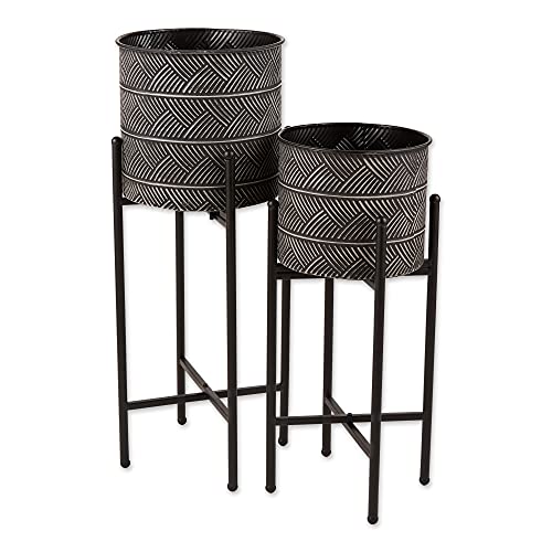 Sigma SLC Accent Plus Deco Waves Bucket Plant Stand Set of 2