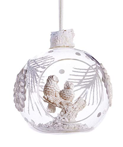 Giftcraft 665512 Owl Ornament, 4-inch Height, Glass