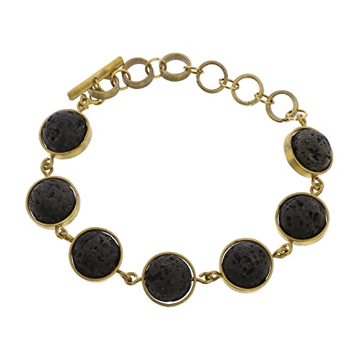 HomArt Nevis Lava Loop Bracelet, 3-inch Diameter, Brass