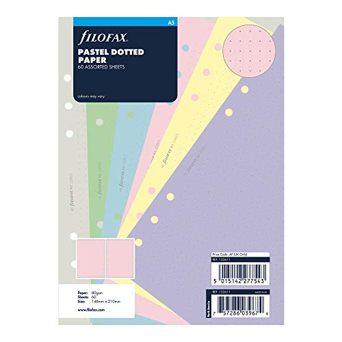 Rediform Filofax B132611 Organizer Refill, A5 Size, Pastel colors, Dotted Paper