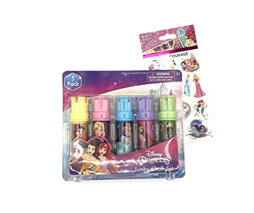 UPD Disney Princess Outdoor Sidewalk Chalk Jumbo - Kids Chalk Set with Holder