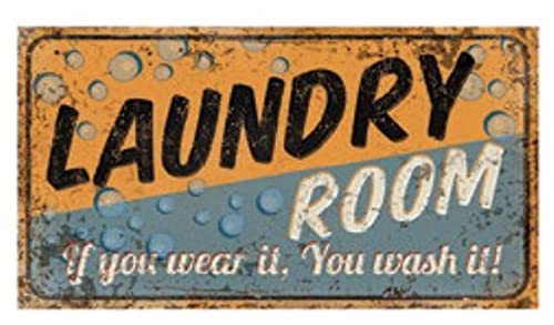 Great Finds TS023 A Laundry Room Horizontal Tin Sign, 9.25-inch Width