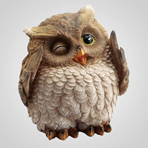 Lipco Polyresin Winking Owl Figurine, 5.25-inch Height, Tabletop Decoration