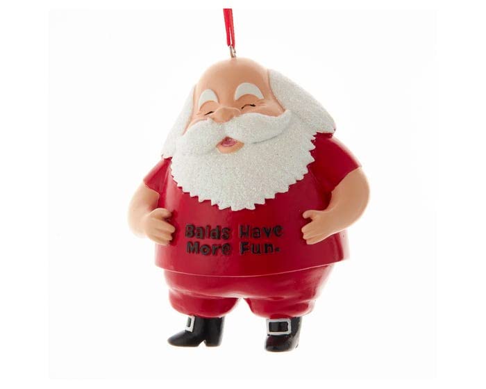 Kurt Adler "Balds Have More Fun" Santa Ornament