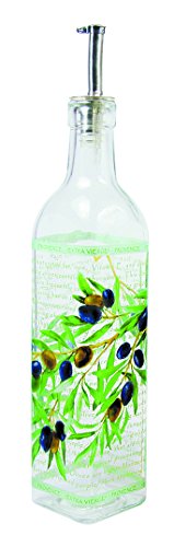 Grant Howard 50123 Olive Branch Oil and Vinegar Glass Cruet, 16 oz, Multicolor