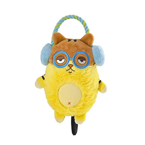 HugSmart Pet ‚Äì Melody Bros | Squeaky Plush Rope Tug Dog Toy with Less Stuffing (Melody Bros-Cat)