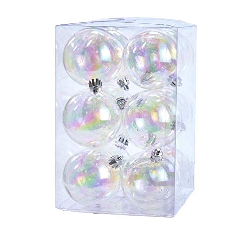 Kurt Adler Clear Iridescent Ball Ornaments 12 Pieces Box