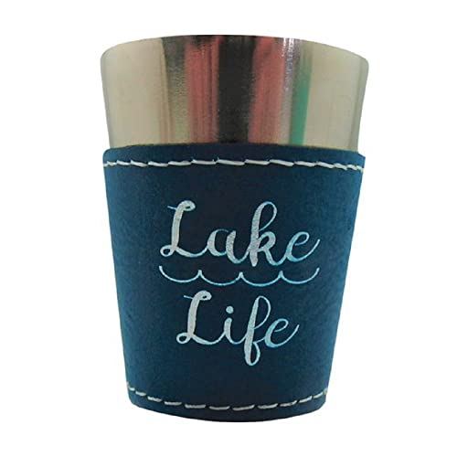 Tangico SGLB-1371 Shot Glass Blue, Lake Life, Gift for Bar Kitchen, Lake, Lakes, Boat