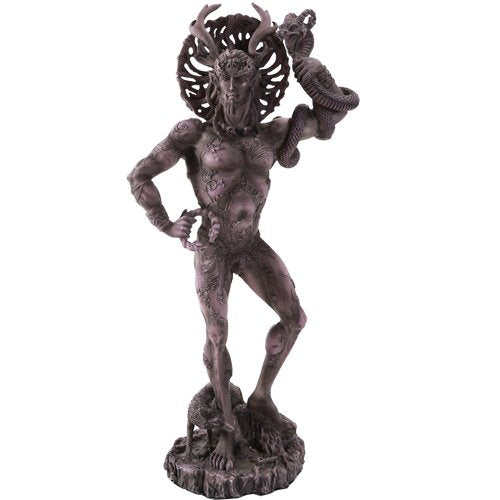Pacific Trading Celtic Horned God Cernunnos Collectible Statue by Artist Maxine Miller 10 Inch (Grey Stone)