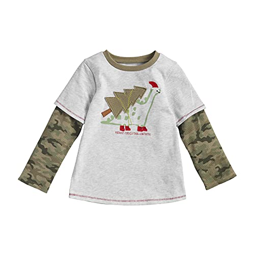 Mud Pie Camo Christmas Long Sleeve Tee, large