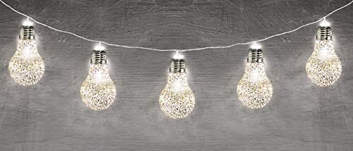 Amscan Party 5 3/8' LED String Lights - Battery Operated - Glitter Edison Bulb Design