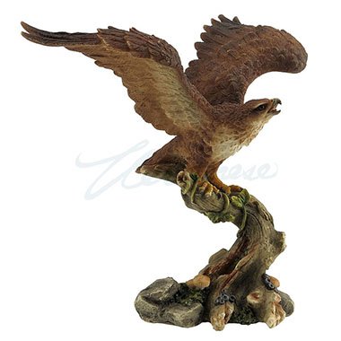 Unicorn Studio 5.88 Inch Eagle Buzzard on Tree Branch Decorative Figurine, Multicolor