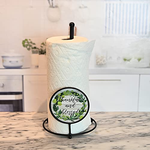 Boston Warehouse Thankful and Blessed Metal Paper Towel Holder
