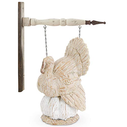 K&K Interiors 41613A-AR 9.5 Inch Resin Turkey Pumpkin Arrow Replacement, Cream/White