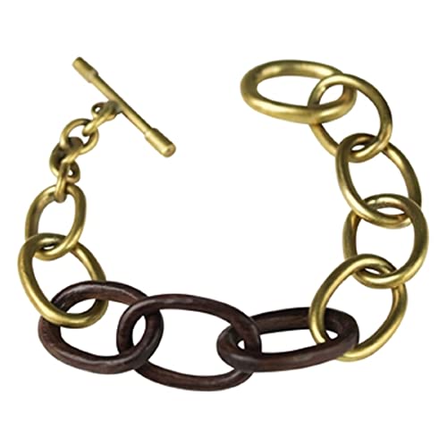 HomArt AREOhome Yara Bracelet, Brass, Dark Wood Links