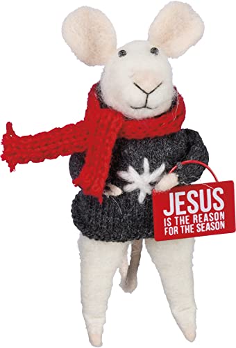 Primitives by Kathy Felt Mouse with Jesus Is The Reason For The Season Sign