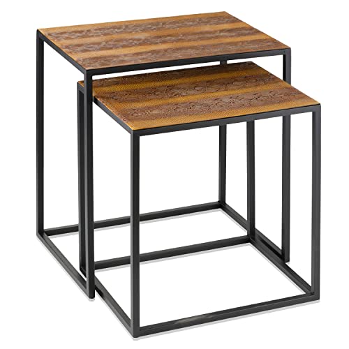 Modern Day Accents Cascabel Faux Rattlesnake Skin End Tables - Set of 2