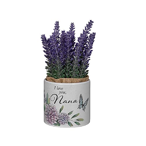 Carson 24839 Love Nana Planter with Artificial Flowers, 7.50-inch Height, Ceramic