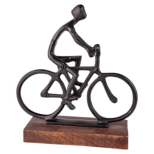 Danya B. Bike Ride Cruiser Sculpture, Statues for Home D‚àö¬©cor, Aluminum with Wooden Base, Modern Design for Accent Decoration in Home or Office and Gift for Bike Enthusiast