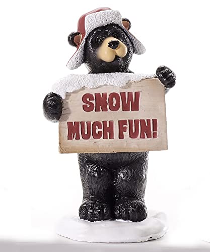 Giftcraft 667800 Christmas Bear Figurine, 5.9 inch, Stone and Resin