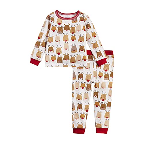 Mud Pie Reindeer Pajamas, Red, 12-18 Months