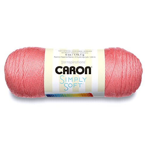 Spinrite Yarns (CA) Caron Simply Soft Collection Yarn, 6oz, Gauge 4 Medium Worsted, 100% Acrylic - Strawberry (H97COL0015)